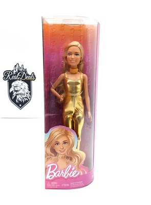 Barbie Puppe Gold Outfit Mattel HRH19 Modepuppe Neu OVP