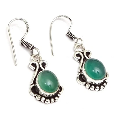 Green Onyx Superb Gemstone Fashion Jewelry Earring 1 s852 - Image 1 of 4