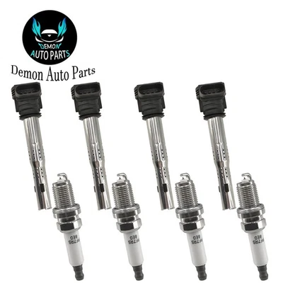 4pcs Ignition Coil and Spark Plug For 2010-2017 Audi Q5 2.0L L4 0221604113 - Image 1 of 4