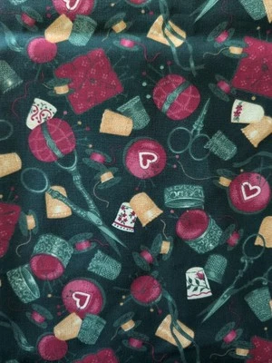 1 Yard Vintage Fabric - Sewing Themed Print From Fabric Traditions - 1993 - Image 1 of 3