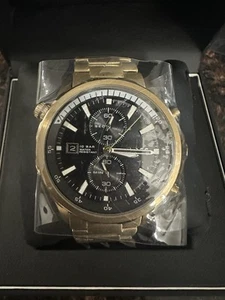 Hugo Boss Mens Gold Watch 1513932 With Black Dial New - Picture 1 of 4