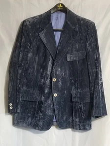 Vtg 60s 70s Crushed Velvet Leisure Suit Jacket Blazer Men’s Disco Atomic Mod 42R - Picture 1 of 10