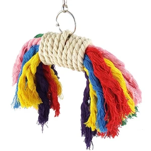 Pappagallo Morso Giocattoli Gabbia Uccellini Accessori Animali Masticazione Cotone Corda Morso - Foto 1 di 12