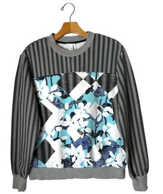 Sudadera Peter Pilotta Target Mujer Mediana Azul Gris Floral Rayas Patchwork Foto 1 de 4