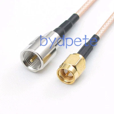 FME male to SMA male plug RG316 Pigtail Coax Coaxial Cable RF 50ohm 3feet 100cm - Image 1 of 4