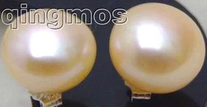 OFERTA Pendiente Grande de Perla de Agua Dulce Rosa Natural de 11-12 mm y Plata 925 Oreja de Perla 287 - Imagen 1 de 3