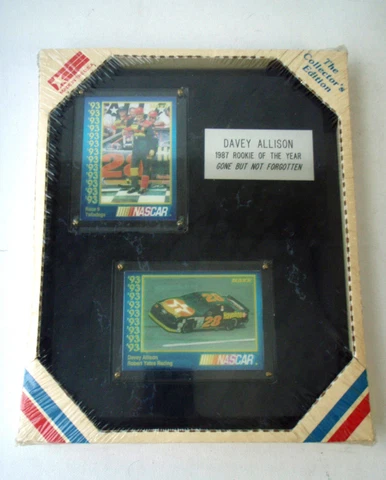 VTG Davey Allison Cards Plaque 1987 Rookie Of The Year NASCAR  #28 Cover