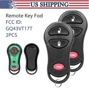 2 Keyless Entry Remote Control Car Key Fob for Dodge Chrysler GQ43VT17T 04686481 - Picture 1 of 8