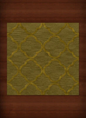 Green Quaterfoil Trellis Print Transitional Area Rug Geometric DV8 - Image 1 of 2