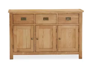 Baysdale Rustic Oak Large Sideboard Cupboard Cabinet Storage Sideboard - Picture 1 of 24