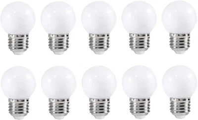 E27 Warm White LED Light Bulbs 2W G45 220V Golf Ball Mini Globe Bulb 10Pcs - Image 1 of 3