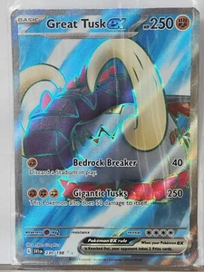 Great Tusk ex - Scarlet and Violet Ultra Rare - Full Art - 230/198 - Pokémon TCG - Picture 1 of 1