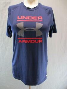 Under Armour Size XL(18-20) Boys Navy HeatGear Short Sleeve Fitted T-Shirt 5R323