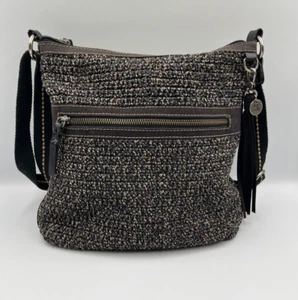 The Sak Lucia Hand Crochet Crossbody Bag Black & Blue Urban Purse Excellent - Picture 1 of 15