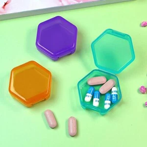 3x Kleine Pillendose Für Den Täglichen Gebrauch, Mini-Pillen-Organizer, ,., - Bild 1 von 16