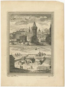 Estampado antiguo de una fortaleza y prisión en Siberia por Prévost (1768) - Imagen 1 de 1