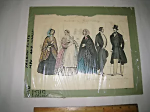 Imágenes de moda coloreadas a mano de 1800 para periódico de teatro de París Andreas Geiger - Imagen 1 de 5