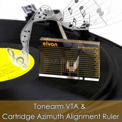 LP Vinyl Tonearm VTA Cartridge Azimuth Alignment Ruler Headshell Alignment Block - Image 1 of 4