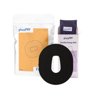Glucology® Black CGM Bundle | Insulin Pump Belt + 25 CGM Patches - Picture 1 of 14