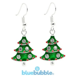 Bluebubble FROHE WEIHNACHTEN Diamantbaum funkelnde Ohrringe Funky festlicher Spaß Weihnachten - Bild 1 von 3