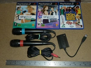 SINGSTAR GAME LOT OFFICIAL WIRED USB MICROPHONES SONY PLAYSTATION 2 PS2 Pop Band - Picture 1 of 2