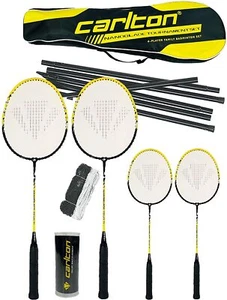 Juego de bádminton familiar Carlton Nanoblade Tour, inc 2 adultos, 2 raquetas junior, red, - Imagen 1 de 1