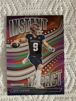 2023 Panini Prizm Draft Picks Instant Impact #11-7 Jake Haener Silver Fresno - Image 1 of 2