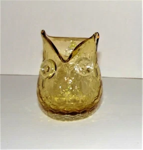Vintage Trautman Bernstein Kunst Glas Eule Milchkännchen - Bild 1 von 5