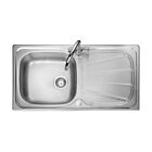 Leisure 18/10 Stainless Steel Kitchen Sink 1 Bowl Reversible + fixings 950x508mm