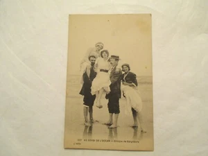 Group of Bathers by the Ocean Postcard - Picture 1 of 2