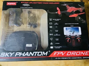 Syma Sky Phantom FPV Drone 4 CH Remote Control Drone Red toy D1640WH in box - Picture 1 of 9