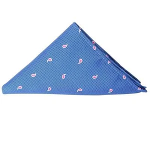   Blaues Mini Paisley Einstecktuch Hochzeit Taschentuch - Bild 1 von 2
