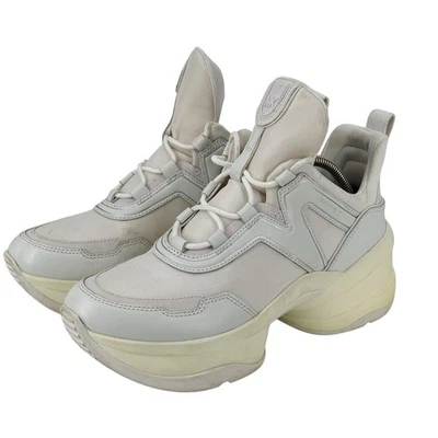 Tênis Michael Kors Olympia Trainer feminino 10 atlético robusto plataforma branco - Imagem 1 de 4