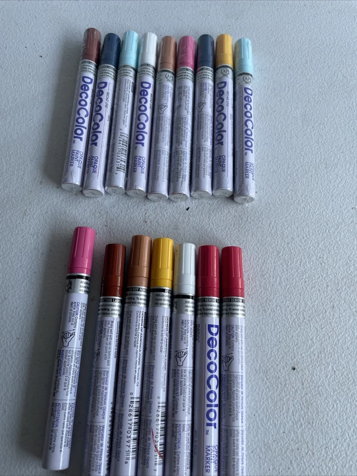 DecoColor 300 S Opaque Paint Marker Lot 9 New 7 Used - Image 1 of 4