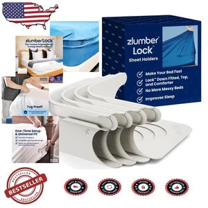 Lock Bed Sheet Holder White ABS Durable One-Time Install - Picture 1 of 11