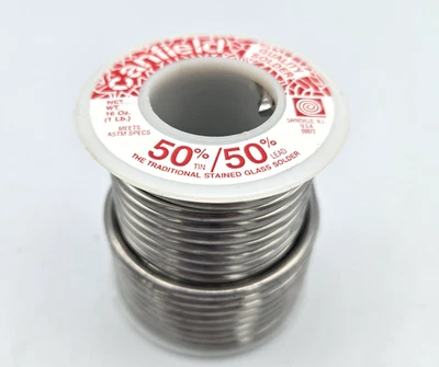 Rollo de soldadura Canfield 50/50 1 lb vitral suministro de arte vintage hecho en EE. UU. Foto 1 de 4