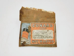 Original Cunard Line Vintage Luggage Label - Queen Elizabeth Ship - Cabin Class - Picture 1 of 12