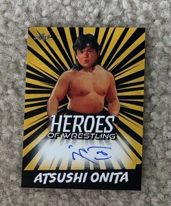 2023 Leaf Heroes Of Wrestling Atsushi Onita Yellow Auto! - Picture 1 of 2