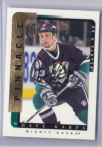 1996-97 BE A PLAYER DAVE KARPA PINNACLE AUTO BAP SIGNATURE #41 DUCKS - Picture 1 of 1