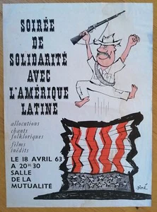 SINé solidarité avec l'amerique latine affiche originale '63 - Picture 1 of 1