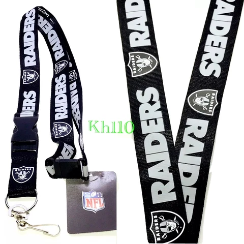 NFL Oakland Raiders Lanyard Keychain Official Licensed(Black Color) Cover