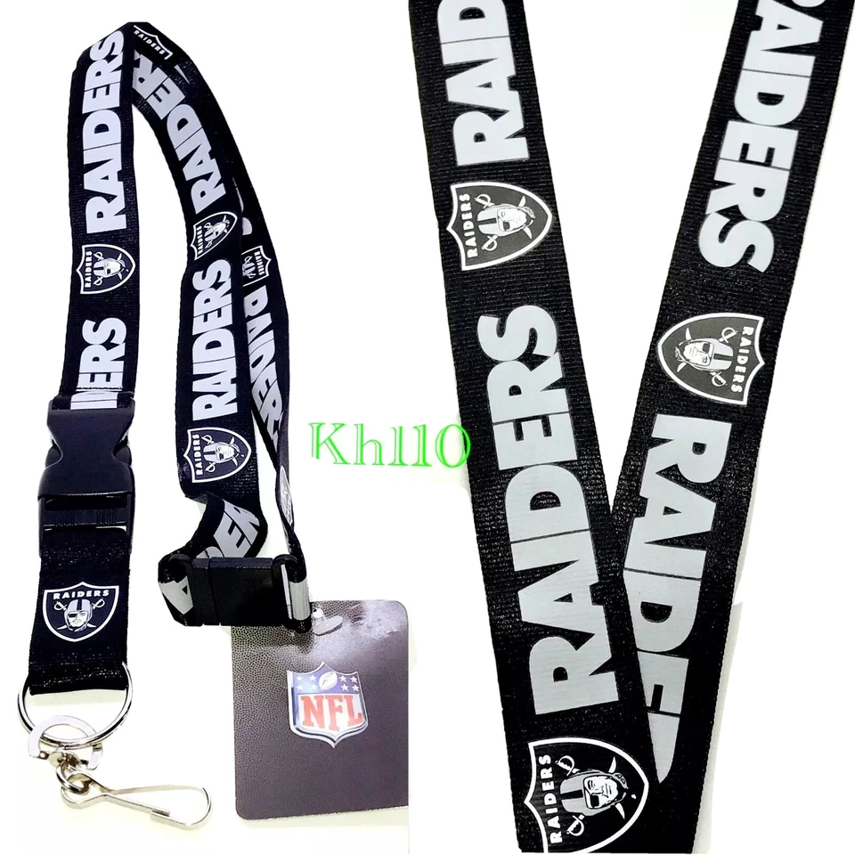 Oakland Raiders NFL Breakaway Lanyard With Key Ring Pro Specialties Group 234657