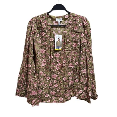 Jessica Simpson NWT Womens Size M Leslie Boho Botanical Dots Top Shirt - Image 1 of 4