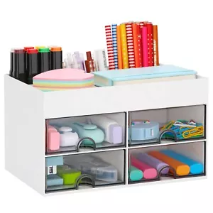 Office Desk Organizer Stationary Desk Caddy w/ Drawer for Pen Pencil Sticky Note - Picture 1 of 7