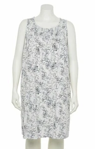 Croft & Barrow Mujer Camisón Sin Mangas Tejido Blanco y Negro Floral 2X Nuevo - Imagen 1 de 1