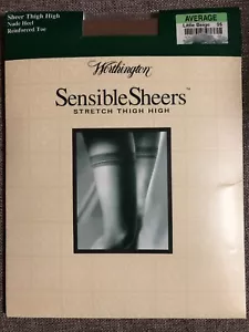 Calze alte Worthington Sensible Sheers coscia piccola beige taglia media nuove con scatola - Foto 1 di 6