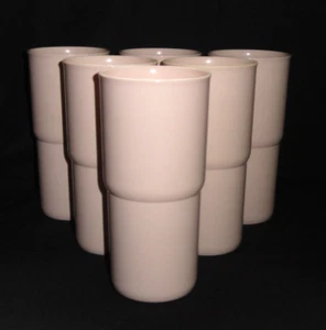 6 Vintage Tupperware Ice Tea Cups ~ #2431B ~ Almond/Ivory Tumblers ~ 18 oz - Picture 1 of 5
