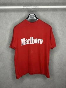 Marlboro Vintage 90s T Shirt Size L Mens Red Cotton - Picture 1 of 6