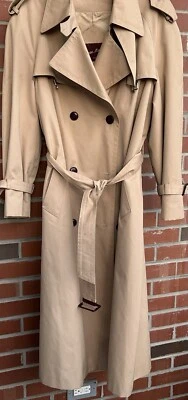 Vintage Etienne Aigner Womens Belted Tan Trench Coat Tan Sz 14 Hong Kong - Image 1 of 4