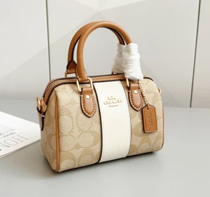 Coach Mini Rowan Crossbody In Signature Canvas With Stripe CR243 Outlet New - Picture 1 of 10
